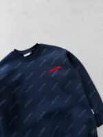 FourSF Flok Baskılı 3 İplik Sweatshirt – Lacivert - Görsel 3