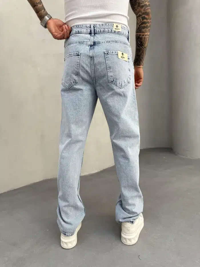Erkek Basic Baggy Pantolon – Mavi - Görsel 3