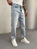 Erkek Basic Baggy Pantolon – Mavi - Görsel 4