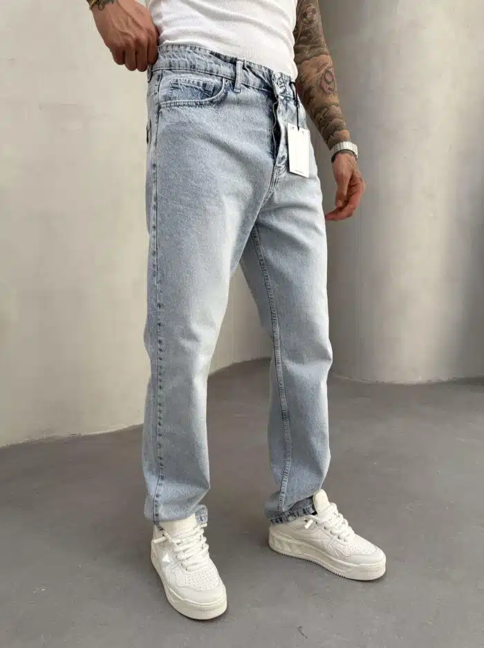 Erkek Basic Baggy Pantolon – Mavi - Görsel 4