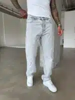 Erkek Basic Baggy Pantolon - Acık Gri - Görsel 4