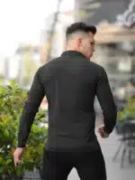 Erkek Siyah Slim Fit Klasik Gömlek - Görsel 3