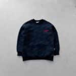 FourSF Flok Baskılı 3 İplik Sweatshirt – Lacivert