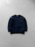 FourSF Flok Baskılı 3 İplik Sweatshirt – Lacivert