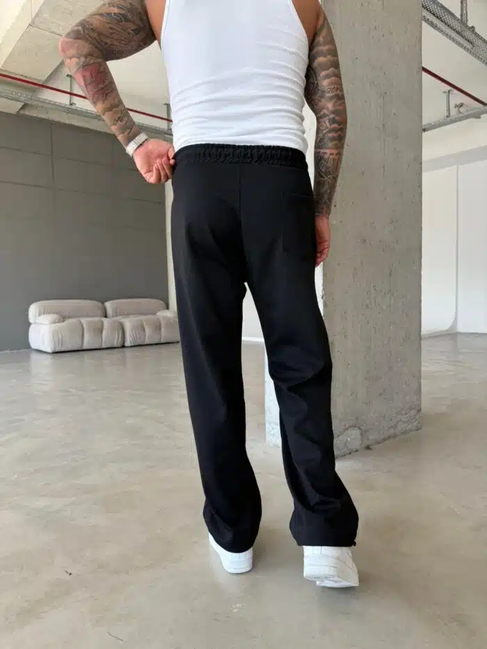 Premium Basic Nakışlı Baggy Eşofman - Siyah - Görsel 3