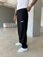 Premium Basic Nakışlı Baggy Eşofman - Siyah - Görsel 4