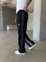 Çizgili Lastikli Stoper Paça Baggy Eşofman - Görsel 3