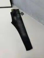 LV Premium Slim Fit Pantolon - Taşlamalı Siyah