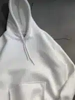 M Küçük Enjeksiyon Baskılı Üç İplik Kapşonlu  Sweatshirt – Beyaz - Görsel 4