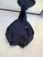 M Küçük Enjeksiyon Baskılı Üç İplik Kapşonlu  Sweatshirt – Lacivert - Görsel 3