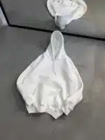 M Küçük Enjeksiyon Baskılı Üç İplik Kapşonlu  Sweatshirt – Beyaz - Görsel 3