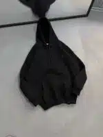 M Küçük Enjeksiyon Baskılı Üç İplik Kapşonlu  Sweatshirt – Siyah - Görsel 3