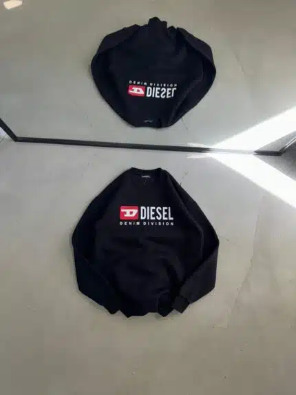 DS Baskılı Üç İplik Sweatshirt – Siyah