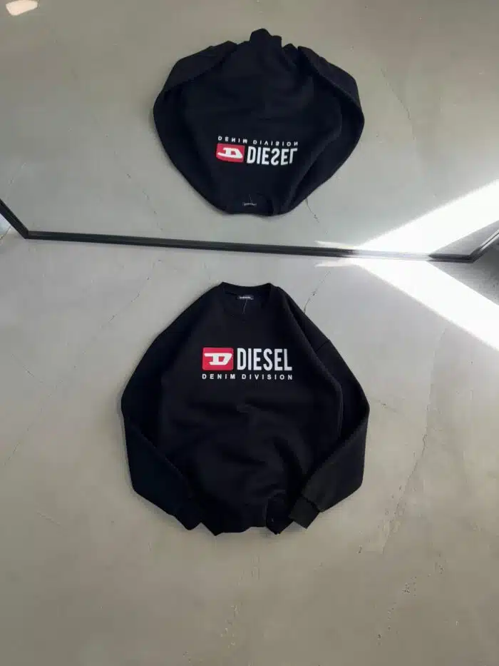 DS Baskılı Üç İplik Sweatshirt – Siyah - Görsel 1