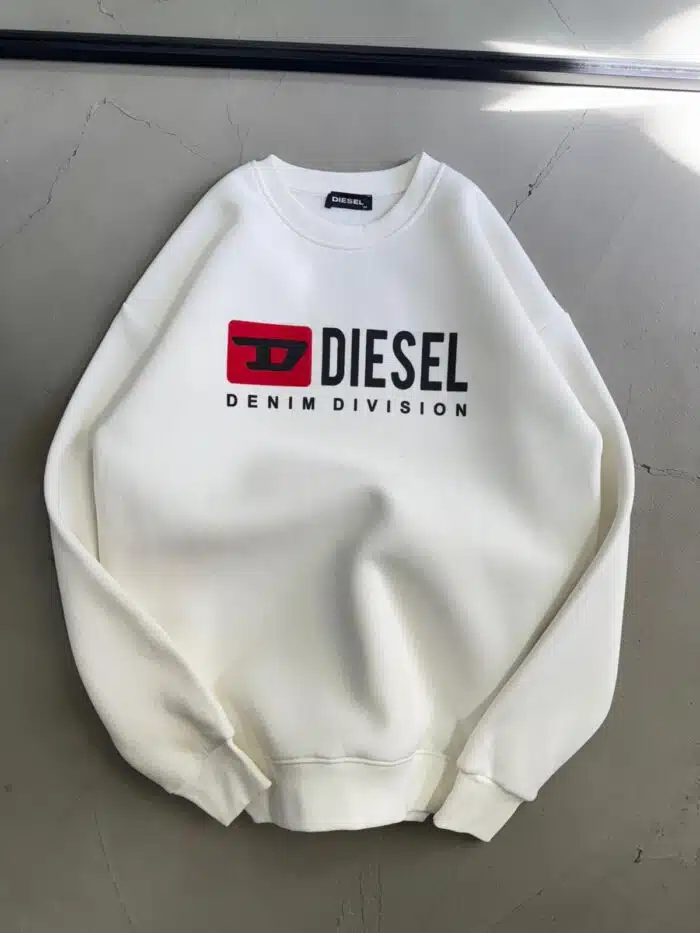 DS Baskılı Üç İplik Sweatshirt – Beyaz - Görsel 3